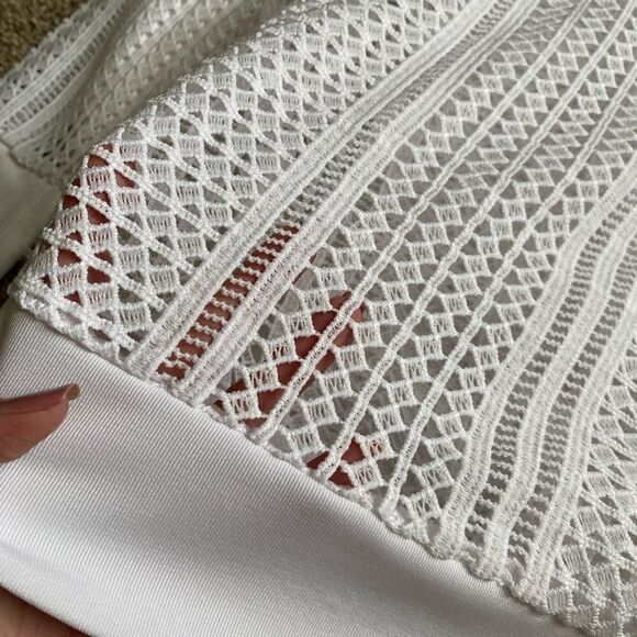 Fabletics Sophie Mesh Net Cover Up Top White Womens Size Medium - Picture 5 of 7